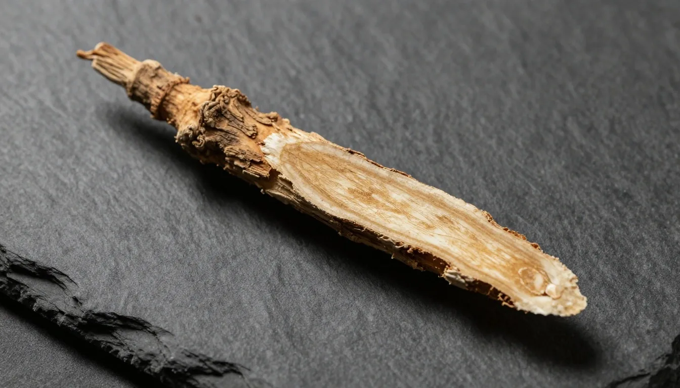 Botanical root specimen under directional light